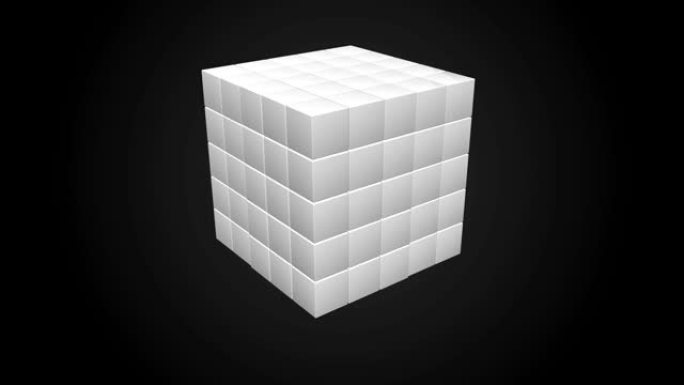 立方体块。组装大数据概念。团队合作业务。3D渲染高清素材。
