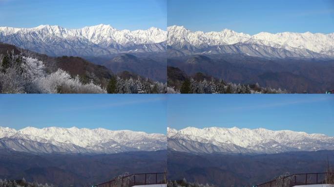 长野县圣高原的雪景。