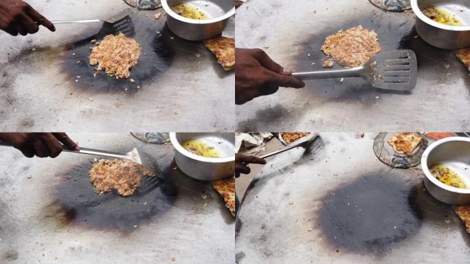 手持万向架在4k拍摄的北印度次大陆流行街头美食特写