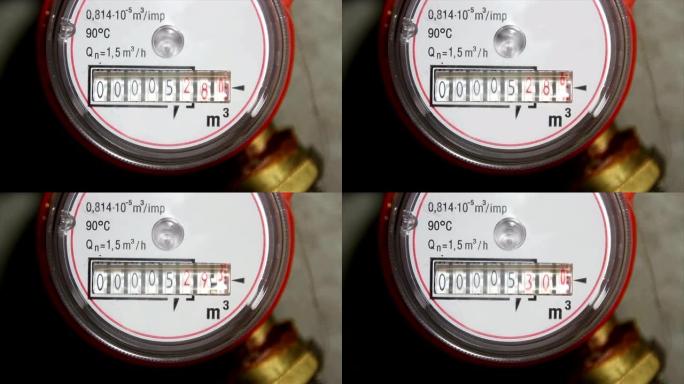 机械水表显示加速水流以立方米计