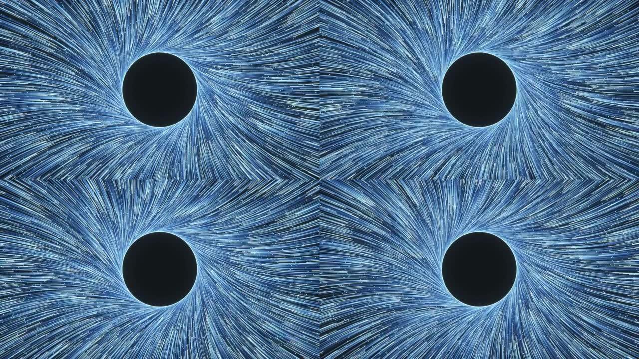 蓝色流动线动态动画特效光效黑洞虫洞