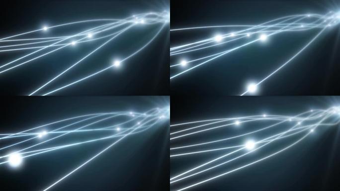光纤电缆互联网信号传输概念-4k无缝环路运动背景动画