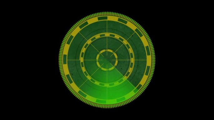 4k数字绿色现实雷达，搜索中的目标在监视器上，海军声纳，导航界面壁纸上的军事搜索系统。股票视频