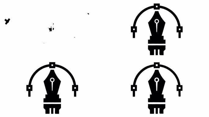 设计原则线条画和墨水飞溅用阿尔法揭示动画