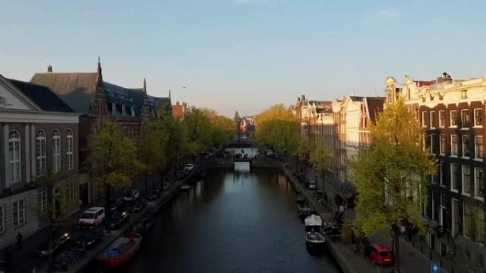 荷兰阿姆斯特丹: Westerkerk教堂的无人机视图