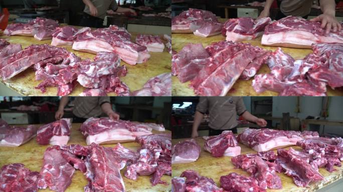 出售猪肉 猪肉档  市场猪肉 销售猪肉