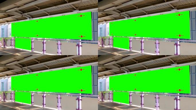 地铁站产品展示用绿屏空白广告广告牌.4k镜头