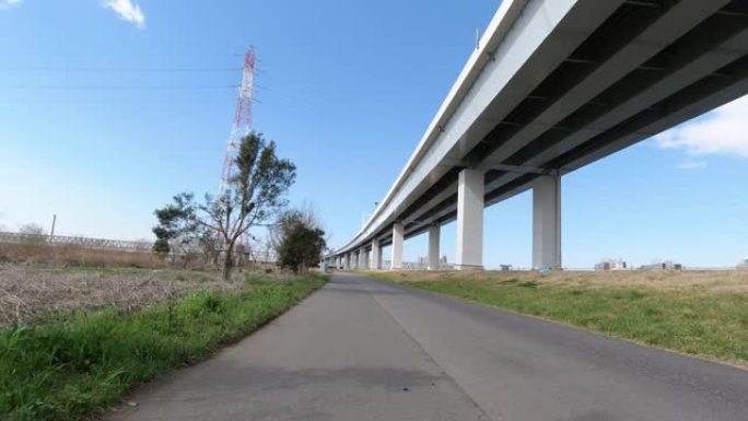 日本荒川自行车道日本风光日本风景日本道路