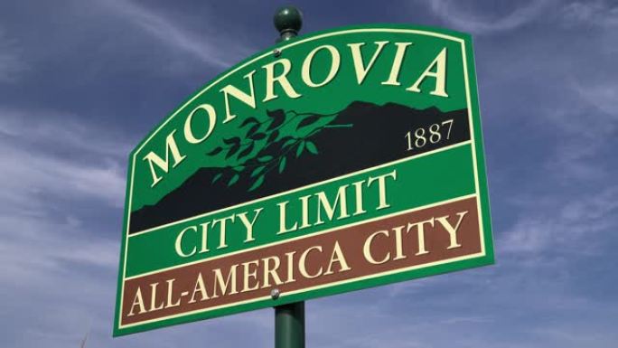加利福尼亚州蒙罗维亚市欢迎标志