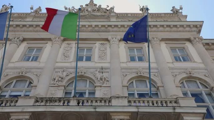 意大利和欧洲国旗政治和政府、符号、旗杆、