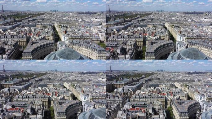 巴黎凯旋弧的鸟瞰图