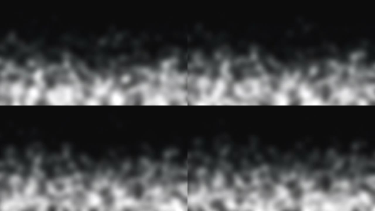 计算机产生了漂浮在太空中的模糊闪闪发光的粒子。气态神秘背景的3d渲染