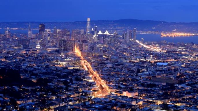 循环日夜延时美国加利福尼亚州旧金山