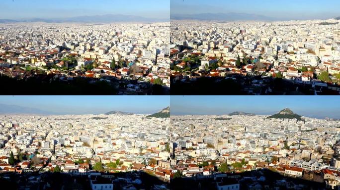 希腊阿提卡雅典市全景鸟瞰图