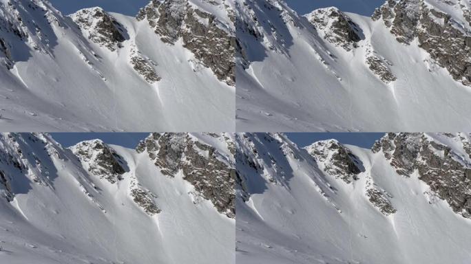 滑雪板下坡赛道雪山