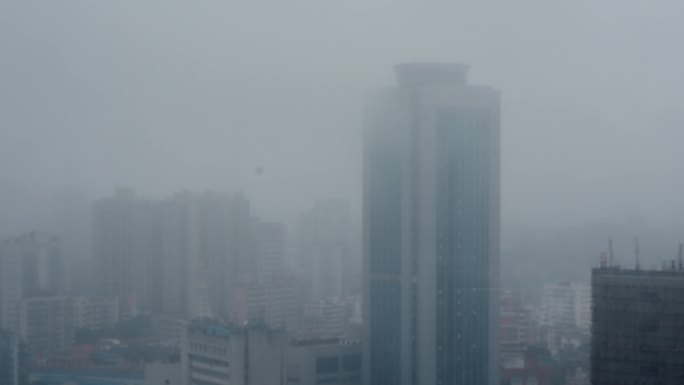 雾霾 极端天气 80年代 老城区 破旧