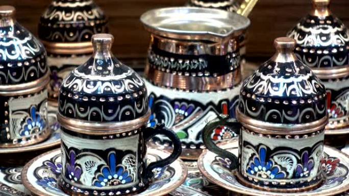 土耳其金属茶具盘子雕花复古