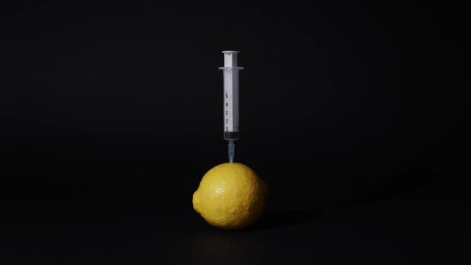 注射器注射到病毒变成柠檬