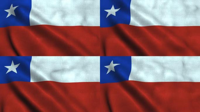 智利国旗在风中挥舞。智利国旗共和国