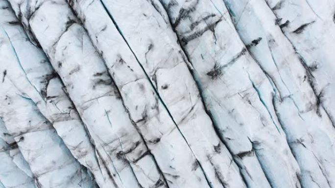 冰岛猪箱冰川冰冻的水无人机观点特写