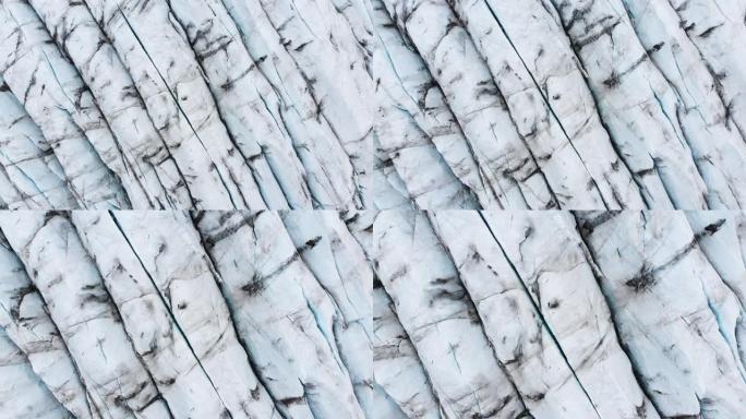 冰岛猪箱冰川冰冻的水无人机观点特写