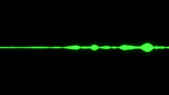 黑色背景上的绿色充满活力的立体声语音无线电信号频率波