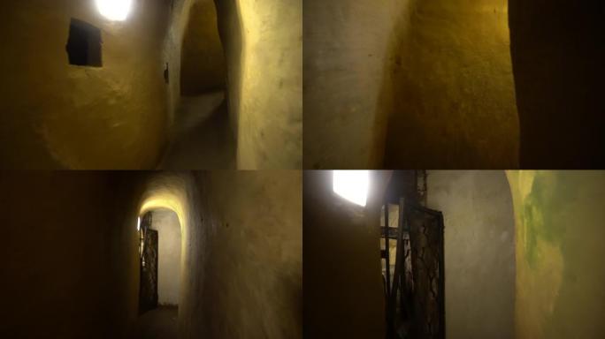 切尔尼戈夫，乌克兰，埃利亚斯教堂，安东尼洞穴的内部视图。修道院的地下通道。