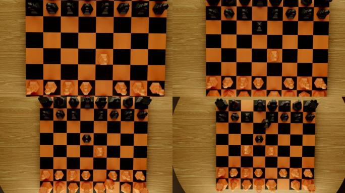 棋盘上的3D象棋下棋