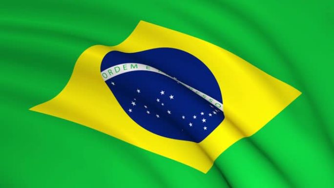 无缝环巴西(巴西)国旗在风中飘扬