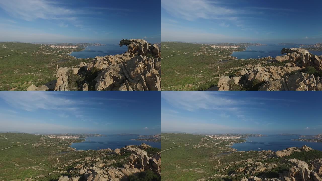 夏季风景秀丽的北撒丁岛海岸