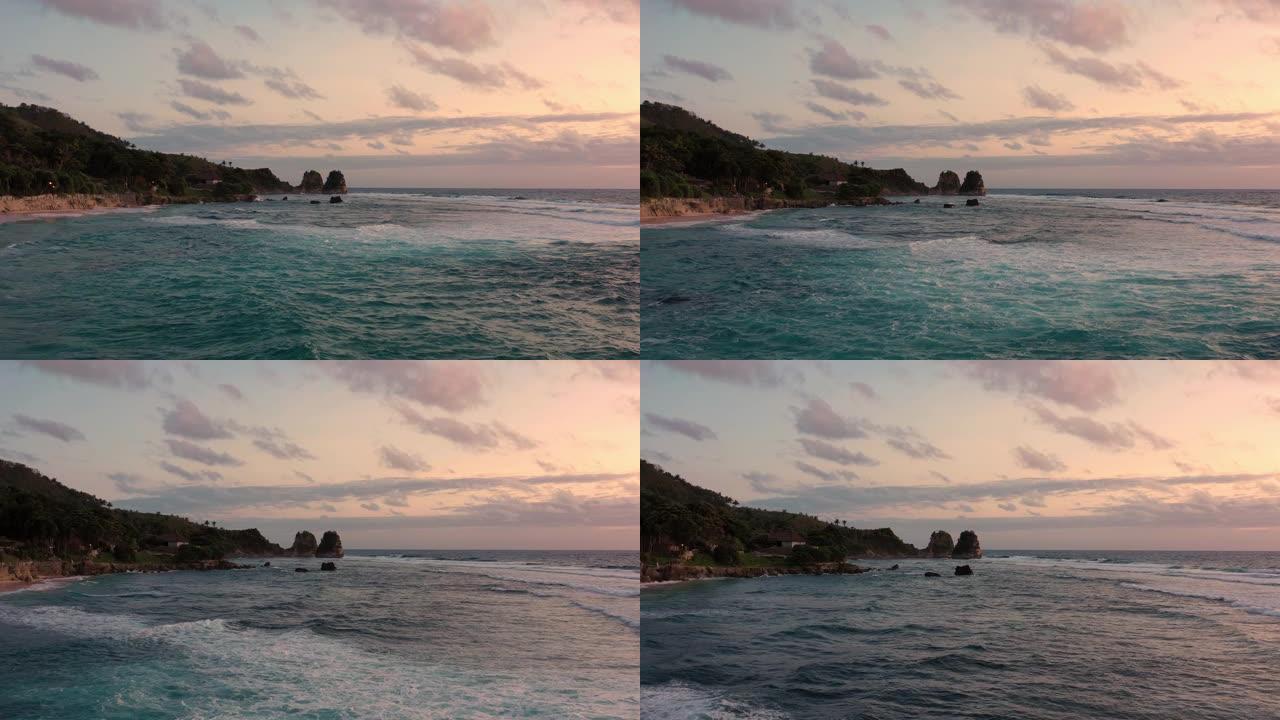 印度尼西亚松巴岛日落黄昏4k航拍视频