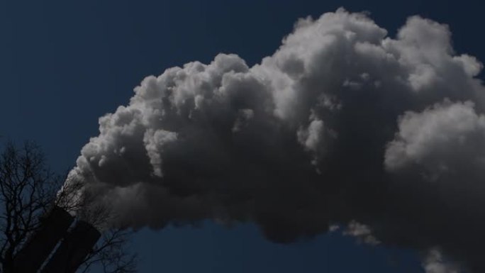 德国柏林环境印象浓烟滚滚碳排放二氧化碳