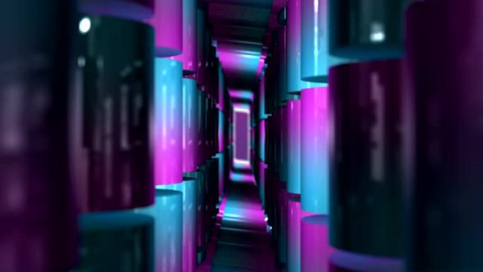 圆柱抽象隧道背景，3d动画
