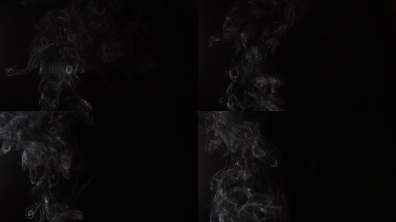 黑色背景上的烟雾慢动作视频