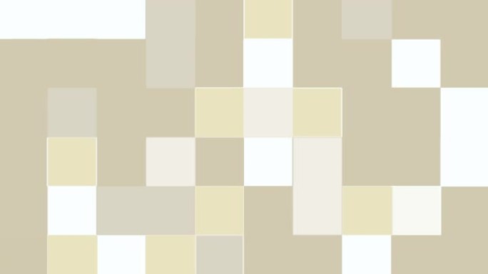 灰色和黄色块形状在白色背景上移动的抽象动画。循环动画背景，壁纸。