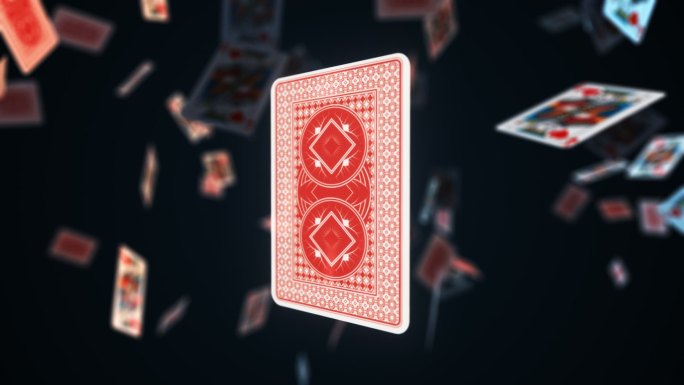 空中漂浮的扑克