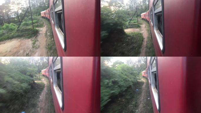 斯里兰卡埃拉，在茶园的背景下乘坐火车第3部分