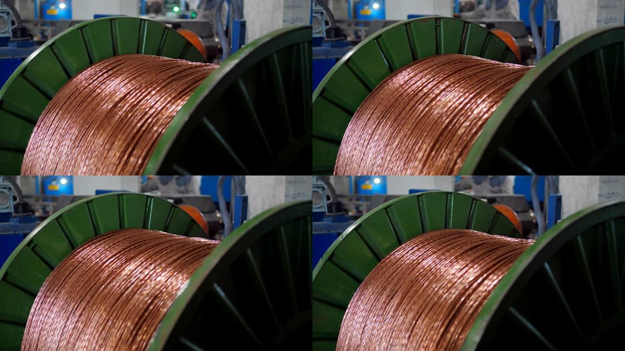 工厂生产铜电缆。工厂生产铜电缆