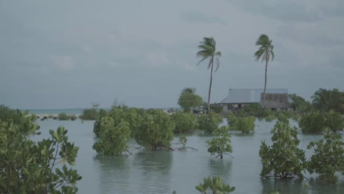 基里巴斯的海岸线被洪水淹没。