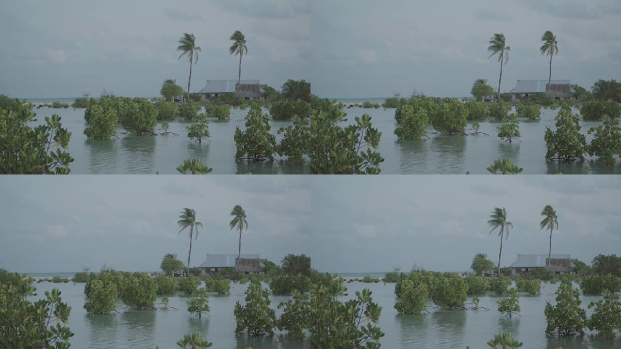 基里巴斯的海岸线被洪水淹没。