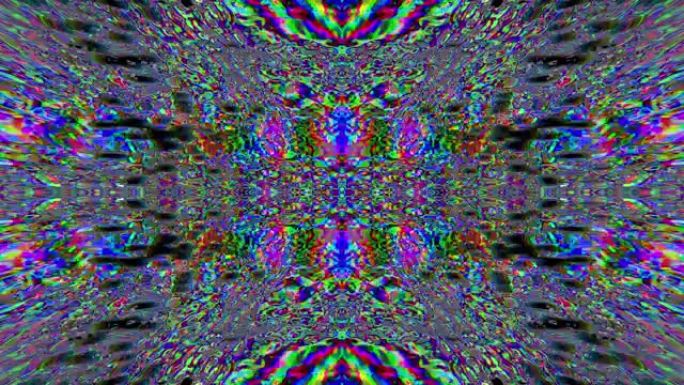 抽象霓虹赛博朋克迷幻背景。损坏的计算机数据模仿