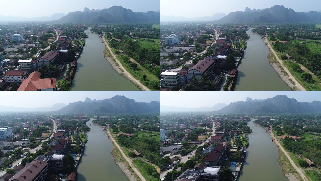 来自天空的老挝万荣市