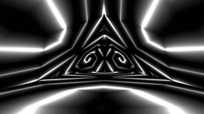 黑白霓虹灯发光二极管VJ活动音乐会标题演示音乐视频展示派对抽象循环