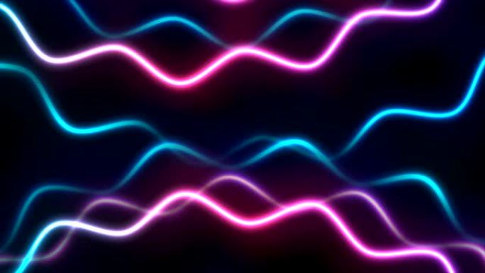 彩色发光霓虹灯抽象波科技运动背景