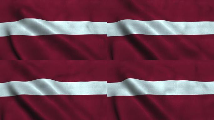 拉脱维亚国旗在风中挥舞。拉脱维亚国旗共和国