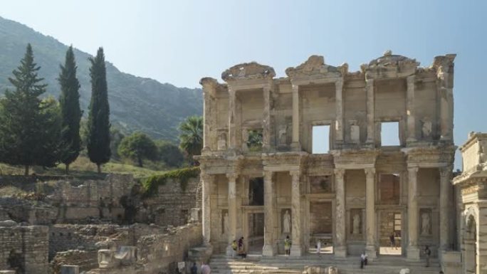 TL: 土耳其以弗所古希腊城市塞尔苏斯图书馆的立面