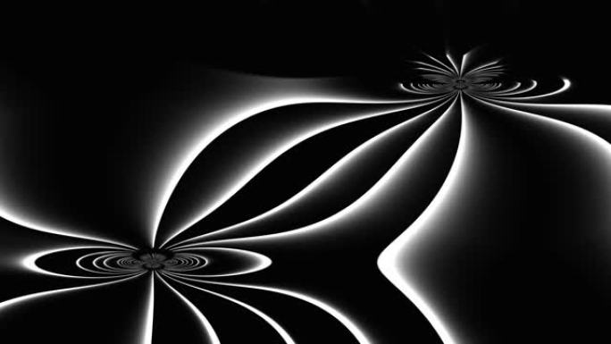 黑白3d创意螺旋和波浪运动。高清可循环。