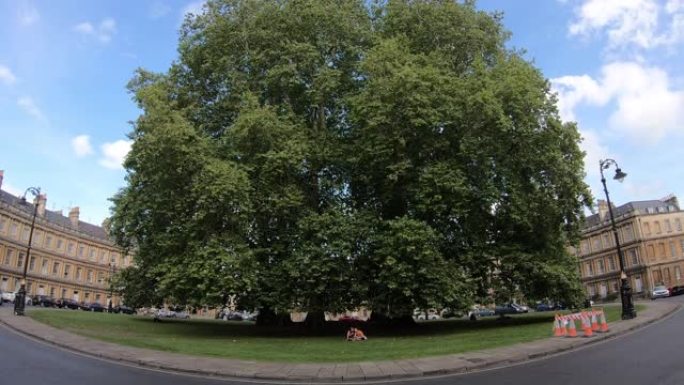 英国英格兰巴斯马戏团的延时全景