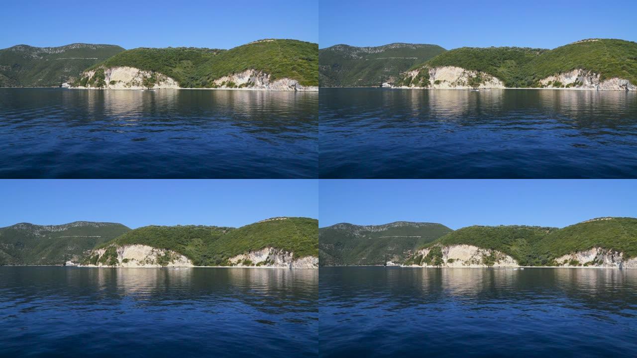 爱琴海乘船游览期间美丽的自然和风景