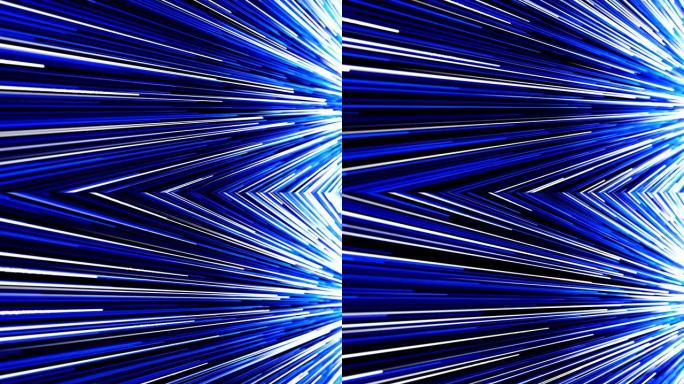抽象定向霓虹灯线几何背景。数据流。光纤。爆炸之星。蓝色现代光谱，荧光紫外光。